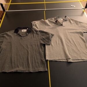 Vintage Pebble Beach Men's Large Polo Shirts in Black and Gray Lot (2) RARE TAGS